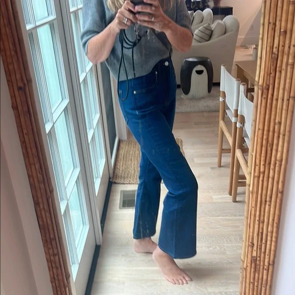 Veronica Beard Beverly Blue boot Leg loafer Jeans - Picture 3 of 7